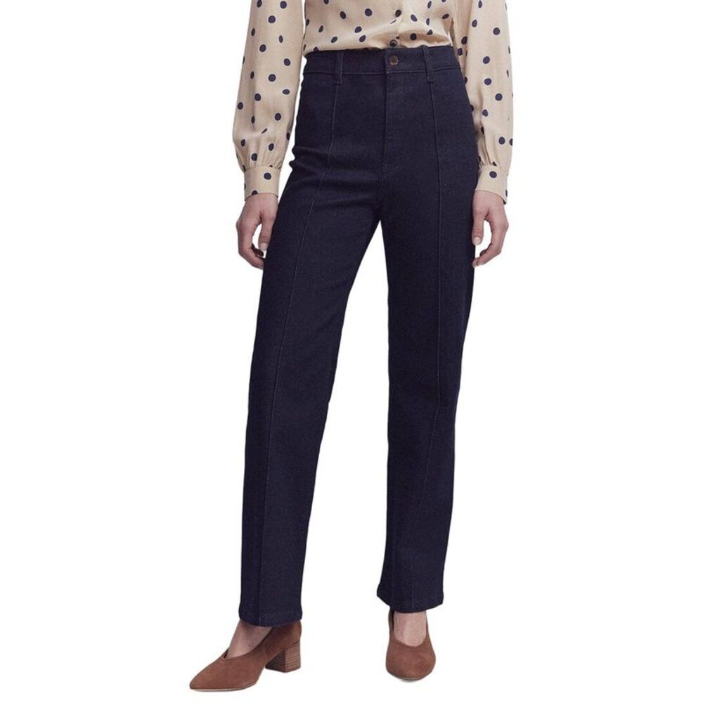 Boden Womens Pintuck Column Leg Jean, Blue